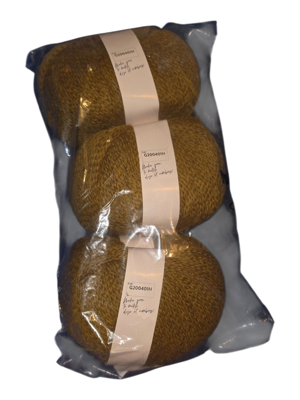 Lion Brand LB Collection Chainette Mustard Alpaca Wool Yarn 3 Skeins Same Dye Lo